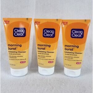3 Pack of Clean & Clear Morning Burst Exfoliating Facial Cleanser 5 oz each New